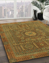 Abstract Cinnamon Brown Modern Rug, abs1645