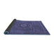 Sideview of Abstract Blue Modern Rug, abs1645blu