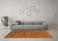 Machine Washable Abstract Orange Modern Rug, wshabs1645org