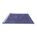 Sideview of Machine Washable Abstract Blue Modern Rug, wshabs1645blu