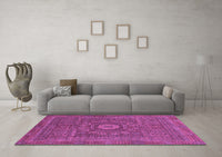 Machine Washable Abstract Purple Modern Rug, wshabs1645pur