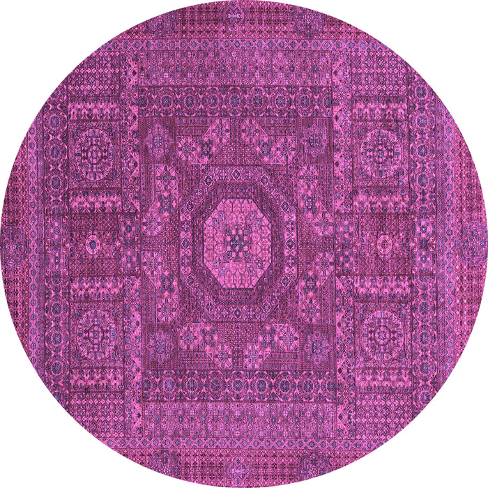 Round Machine Washable Abstract Purple Modern Area Rugs, wshabs1645pur