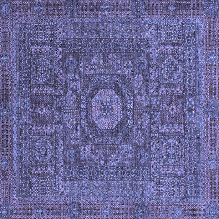 Square Abstract Blue Modern Rug, abs1645blu