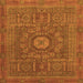 Square Machine Washable Abstract Orange Modern Area Rugs, wshabs1645org