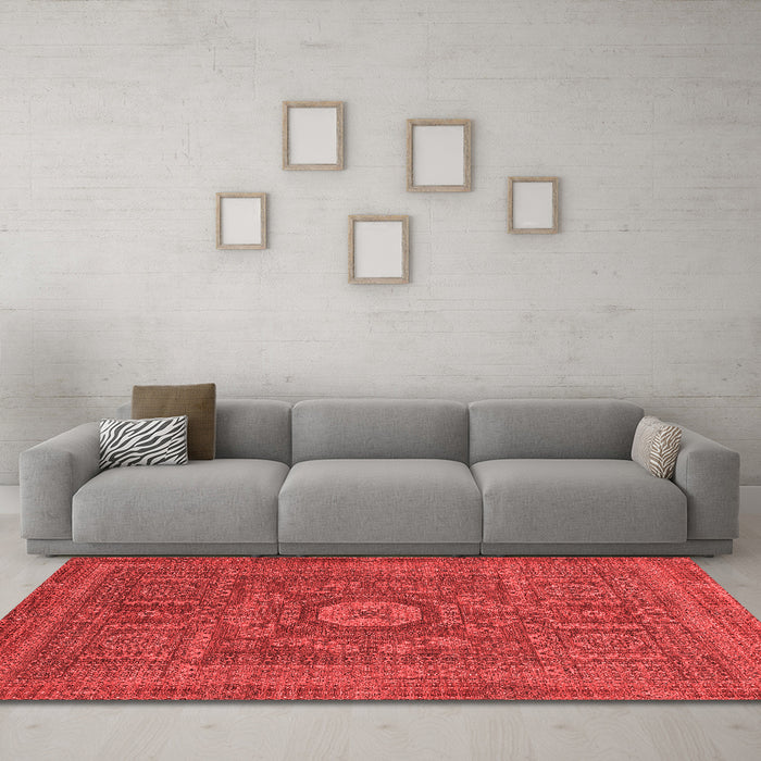 Modern Red Washable Rugs