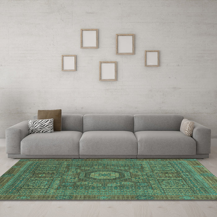 Machine Washable Abstract Light Blue Modern Rug in a Living Room, wshabs1645lblu