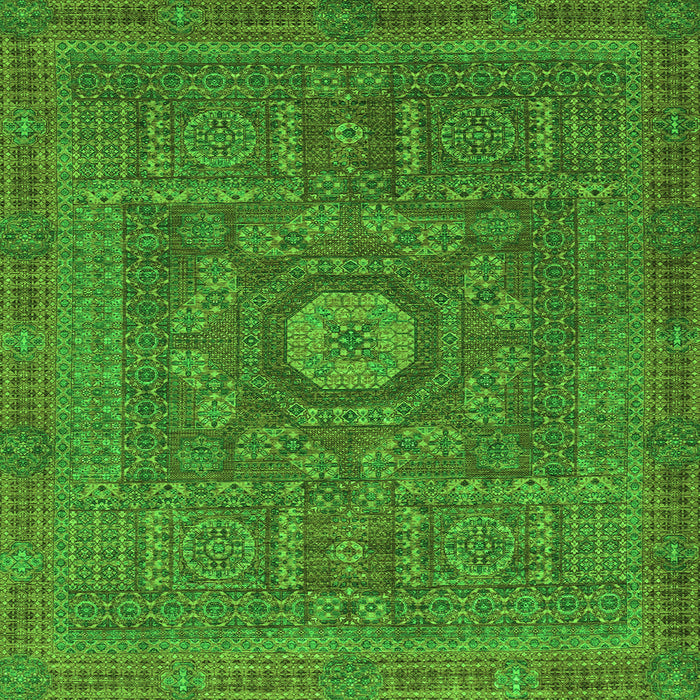 Square Abstract Green Modern Rug, abs1645grn