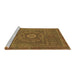 Sideview of Machine Washable Abstract Brown Modern Rug, wshabs1645brn