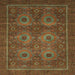 Square Machine Washable Abstract Red Brown Rug, wshabs1646