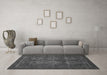 Machine Washable Abstract Gray Modern Rug in a Living Room,, wshabs1646gry