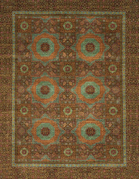 Machine Washable Abstract Red Brown Rug, wshabs1646