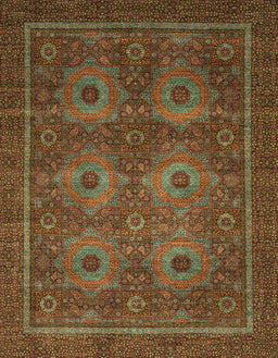 Machine Washable Abstract Red Brown Rug, wshabs1646