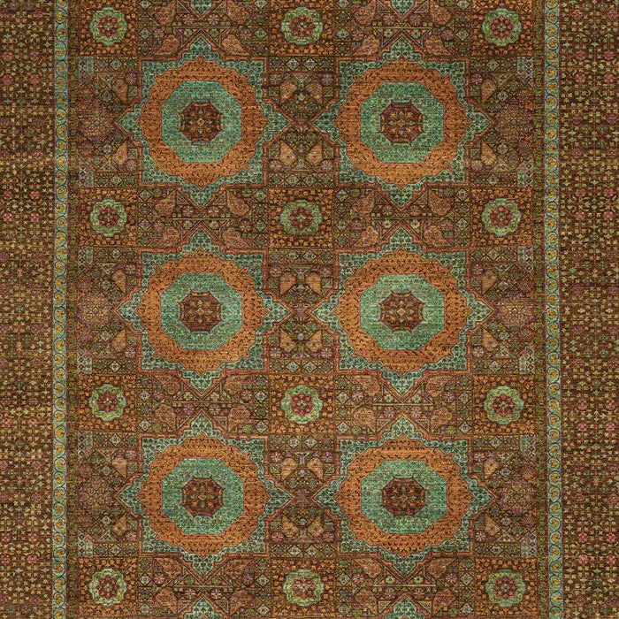Machine Washable Abstract Red Brown Rug, wshabs1646
