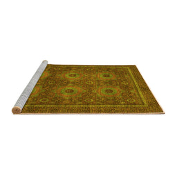 Sideview of Machine Washable Abstract Yellow Modern Rug, wshabs1646yw