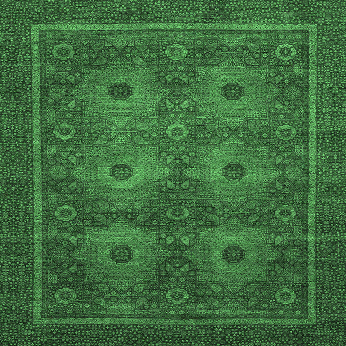 Square Abstract Emerald Green Modern Rug, abs1646emgrn