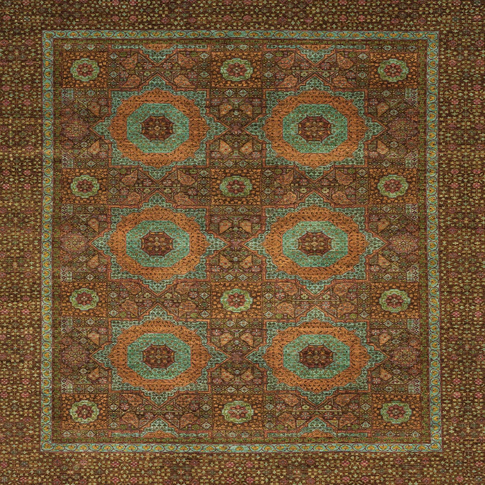 Square Abstract Red Brown Modern Rug, abs1646