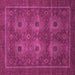 Square Machine Washable Abstract Pink Modern Rug, wshabs1646pnk