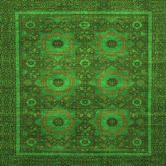 Square Abstract Green Modern Rug, abs1646grn