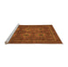 Sideview of Machine Washable Abstract Orange Modern Area Rugs, wshabs1646org