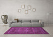 Machine Washable Abstract Purple Modern Area Rugs in a Living Room, wshabs1646pur