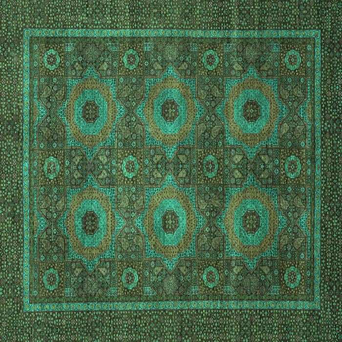 Square Machine Washable Abstract Turquoise Modern Area Rugs, wshabs1646turq