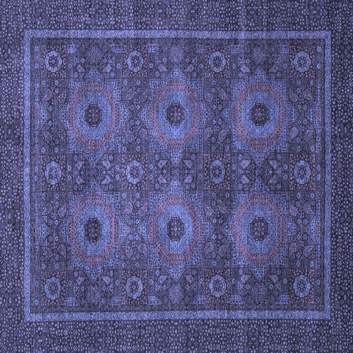 Square Machine Washable Abstract Blue Modern Rug, wshabs1646blu