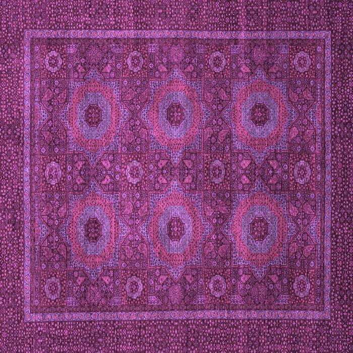 Square Machine Washable Abstract Purple Modern Area Rugs, wshabs1646pur