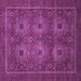 Square Machine Washable Abstract Purple Modern Area Rugs, wshabs1646pur