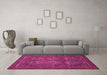 Machine Washable Abstract Pink Modern Rug in a Living Room, wshabs1646pnk