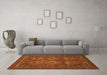 Machine Washable Abstract Orange Modern Area Rugs in a Living Room, wshabs1646org