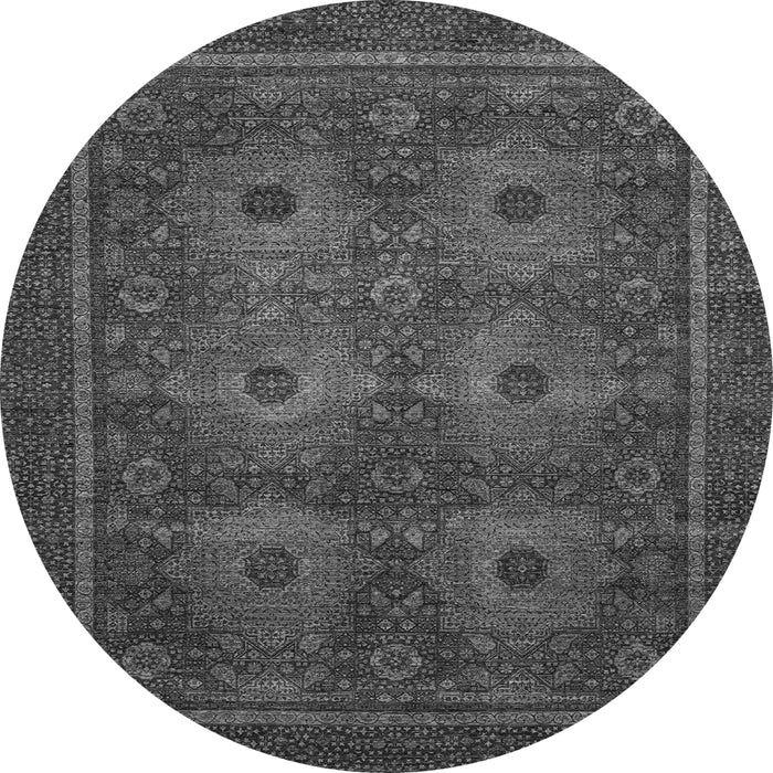 Round Abstract Gray Modern Rug, abs1646gry