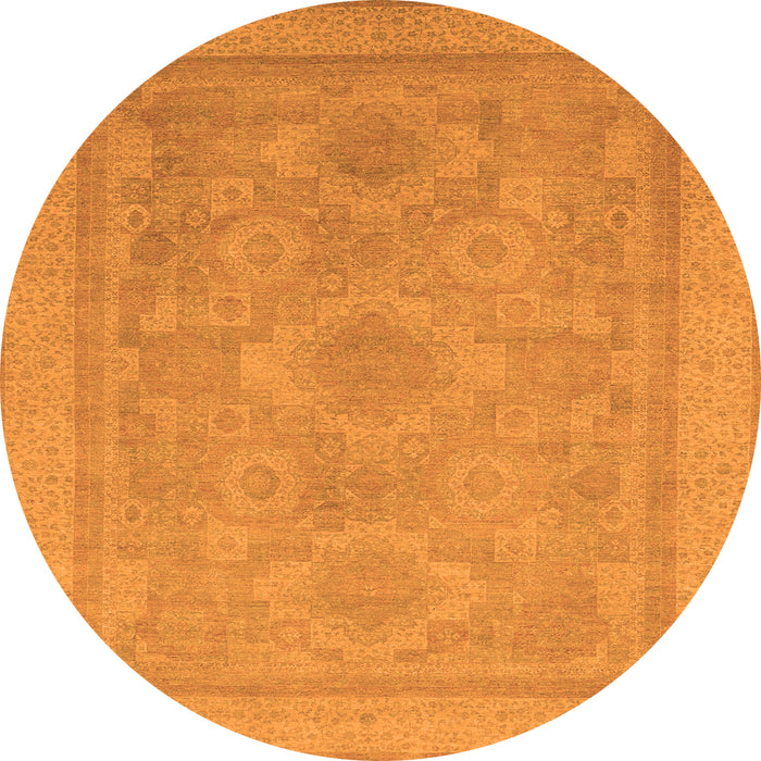 Round Oriental Orange Traditional Rug, abs1647org