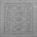 Square Machine Washable Oriental Gray Traditional Rug, wshabs1647gry