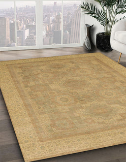 Machine Washable Abstract Cinnamon Brown Rug in a Family Room, wshabs1647