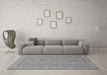 Machine Washable Oriental Gray Traditional Rug in a Living Room,, wshabs1647gry