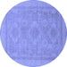 Round Oriental Blue Traditional Rug, abs1647blu