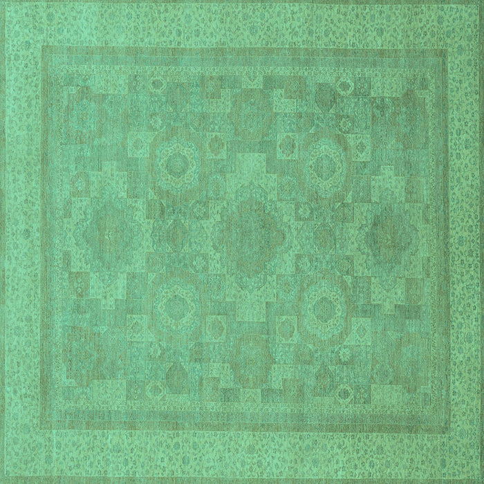 Square Oriental Turquoise Traditional Rug, abs1647turq