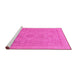 Sideview of Machine Washable Oriental Pink Traditional Rug, wshabs1647pnk