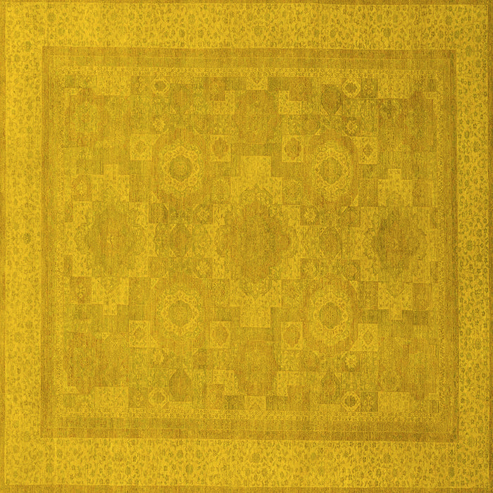 Square Oriental Yellow Traditional Rug, abs1647yw