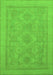 Machine Washable Oriental Green Traditional Area Rugs, wshabs1647grn