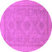 Round Oriental Purple Traditional Rug, abs1647pur