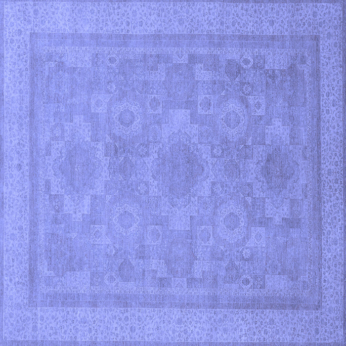 Square Machine Washable Oriental Blue Traditional Rug, wshabs1647blu