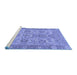 Sideview of Machine Washable Abstract Blue Modern Rug, wshabs1648blu