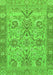 Machine Washable Abstract Green Modern Area Rugs, wshabs1648grn