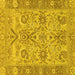 Square Abstract Yellow Modern Rug, abs1648yw