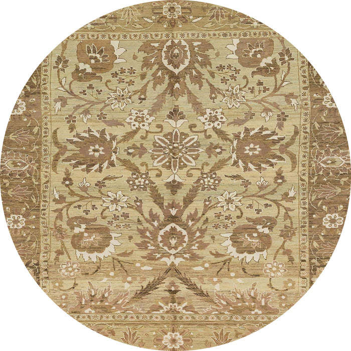 Round Machine Washable Abstract Light Brown Rug, wshabs1648