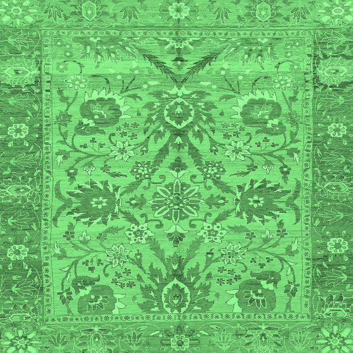 Square Abstract Emerald Green Modern Rug, abs1648emgrn