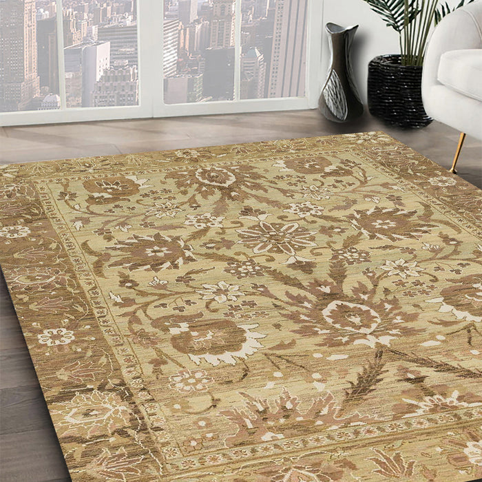 Abstract Light Brown Modern Rug in Family Room, abs1648