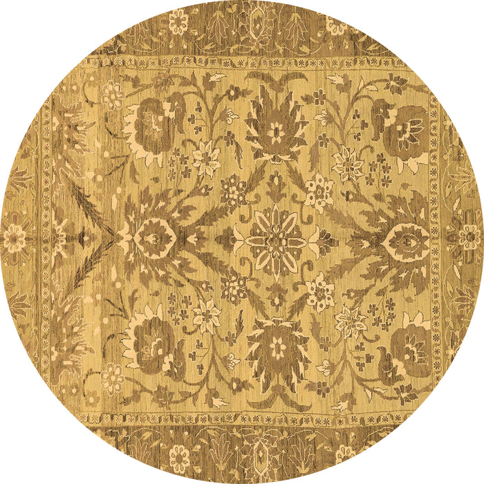 Round Abstract Brown Modern Rug, abs1648brn
