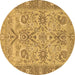 Round Abstract Brown Modern Rug, abs1648brn